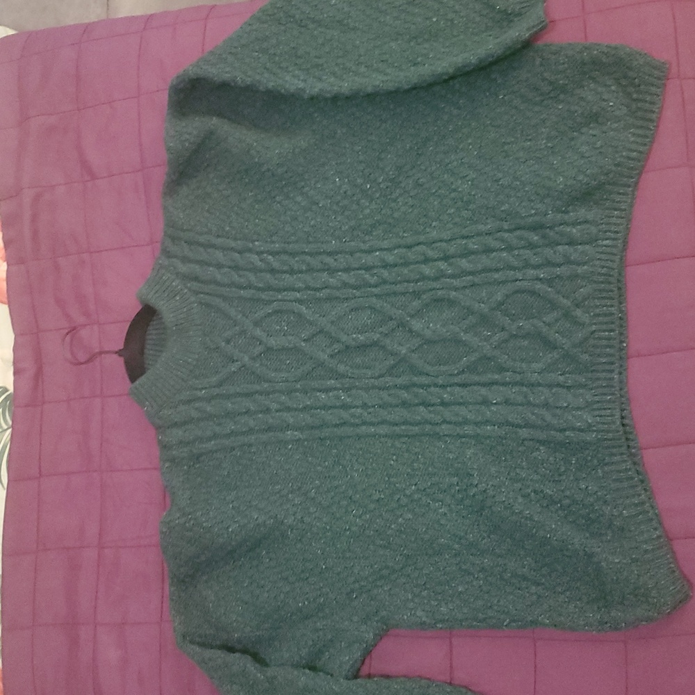 Laura Ashley Vintage XL Forest Green Wool Sweater